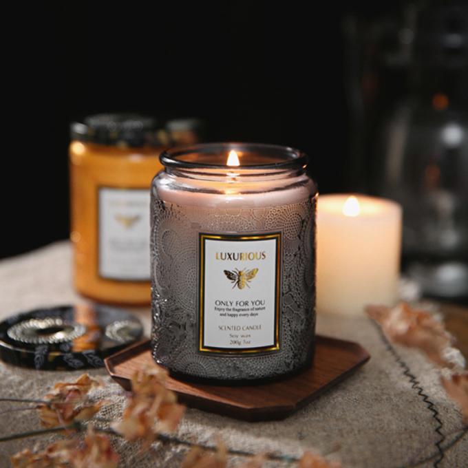 Η χονδρική μίνι τροπική σόγια σημαδεύει τη Scented σόγιας κεριών Scented γυαλιού κεριών συνήθεια ετικετών κεριών ιδιωτική