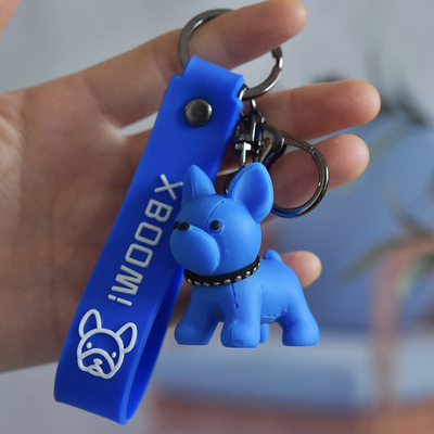 PU Key Chain Ornaments , Resin pitbull dog keychain Electroplated 0.02kg