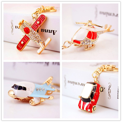 6inches Custom Airplane Keychain Diamond Alloy Crystal For unisex